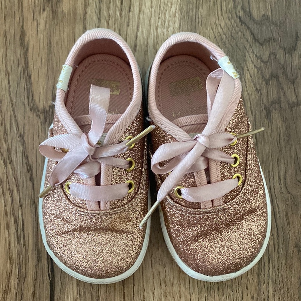 Kate Spade Keds toddler girl pink glitter sneakers